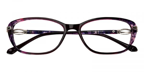 Women's Rectangle Eyeglasses Full Frame TR90 Purple - FP1938