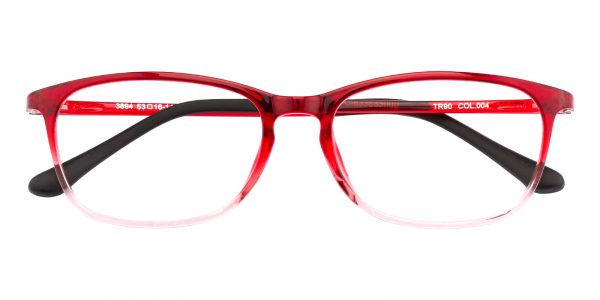 Women's Rectangle Eyeglasses Full Frame TR90 Red - FP1794