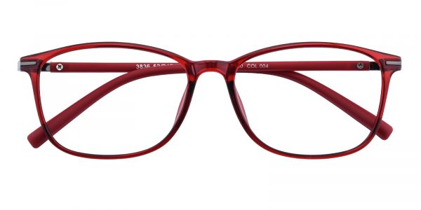 Women's Rectangle Eyeglasses Full Frame TR90 Red - FP1805