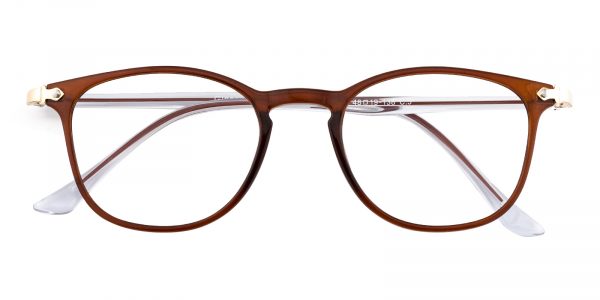 Women's Rectangle Eyeglasses Full Frame Ultem Brown - FP1818