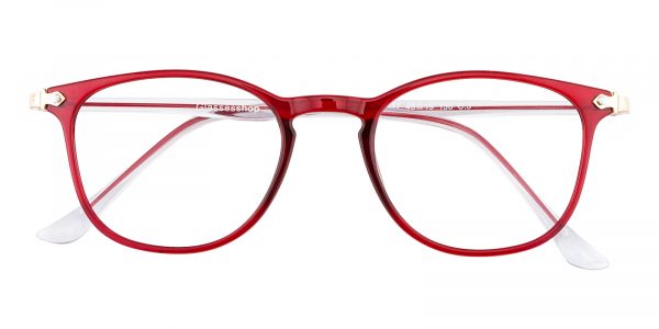 Women's Rectangle Eyeglasses Full Frame Ultem Red - FP1816