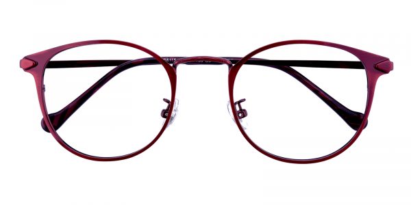 Women's Round Eyeglasses Full Frame Metal Red - FM1182