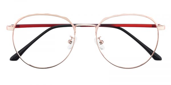 Women's Round Eyeglasses Full Frame Metal Rose Gold - FM1367