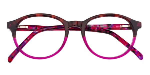 Women's Round Eyeglasses Full Frame Plastic Purple - FZ1344