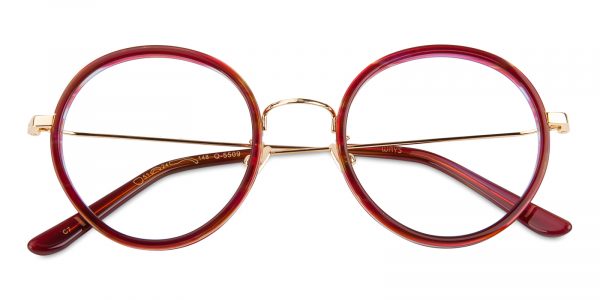 Women's Round Eyeglasses Full Frame Plastic Red - FZ0996