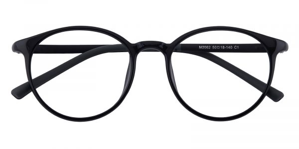 Women's Round Eyeglasses Full Frame TR90 Black - FP1950