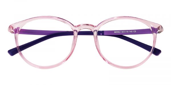 Women's Round Eyeglasses Full Frame TR90 Purple - FP1951