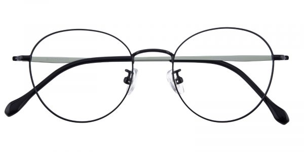 Women's Round Eyeglasses Full Frame Titanium Black - FT0332