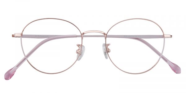 Women's Round Eyeglasses Full Frame Titanium Pink - FT0334