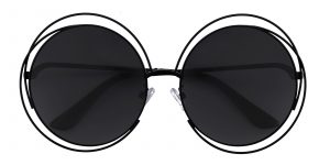 Women's Round Sunglasses Full Frame Metal Black - SUP0438