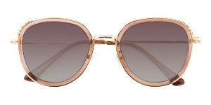 Women's Round Sunglasses Full Frame Metal Plastic Brown/Golden - SUP0625