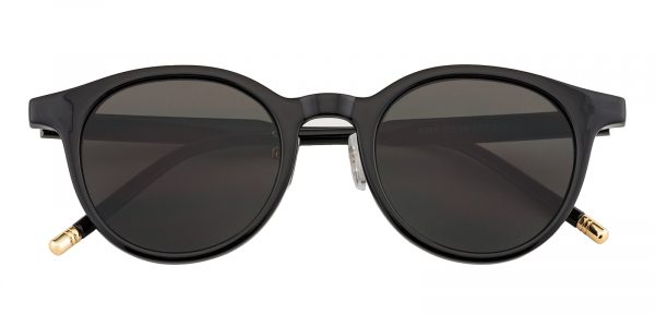 Women's Round Sunglasses Full Frame Plastic Black - SUP0698