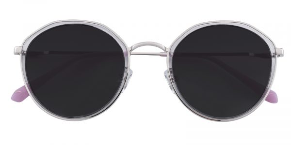 Women's Round Sunglasses Full Frame Plastic Silver - SUP0611