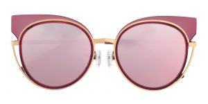 Women's Round Sunglasses Full Frame TR90 Purple/Pink mirror-coating - SUP0427