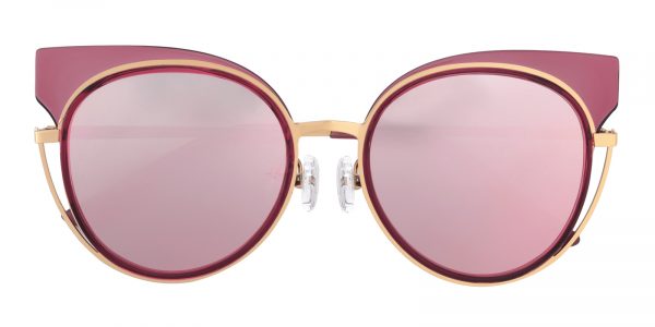 Women's Round Sunglasses Full Frame TR90 Purple/Pink mirror-coating - SUP0427