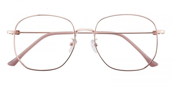 Women's Square Eyeglasses Full Frame Metal Rose Gold - FM1409