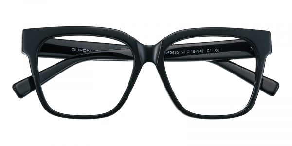 Women's Square Eyeglasses Full Frame Plastic Black - FZ1372