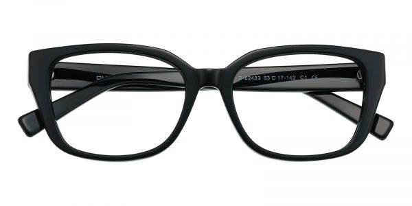 Women's Square Eyeglasses Full Frame Plastic Black - FZ1373