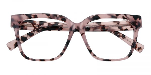 Women's Square Eyeglasses Full Frame Plastic Pink Tortoise - FZ1370