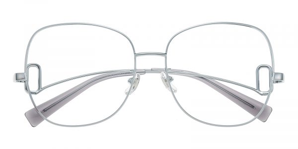 Women's Square Eyeglasses Full Frame Titanium Silver - FT0350