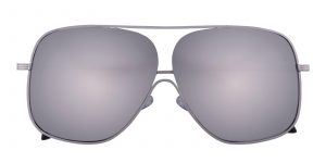 Women's Square Sunglasses Full Frame Metal Silver/Silver mirror-coating - SUP0440