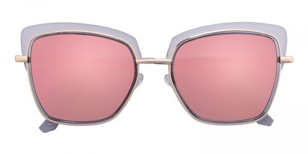 Women's Square Sunglasses Full Frame TR90 Crystal/Pink mirror-coating - SUP0514